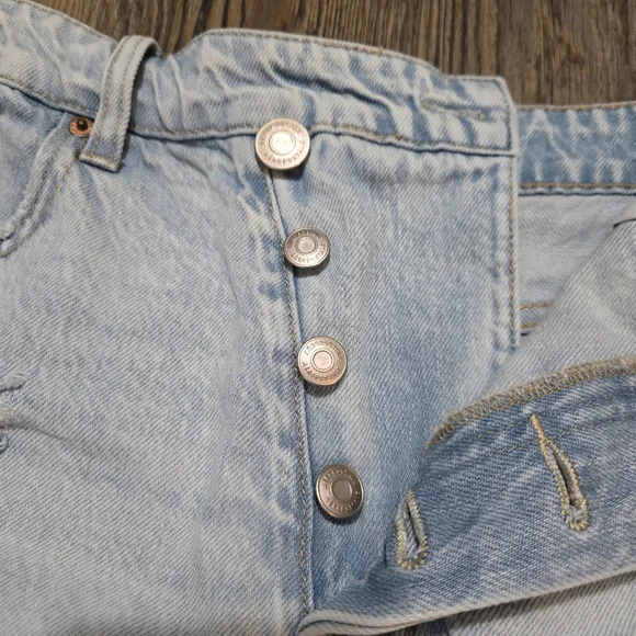 Aeropostale Blue Jean Shorts Distressed High-Waisted, Mom Short, Size 12 - Picture 9 of 16